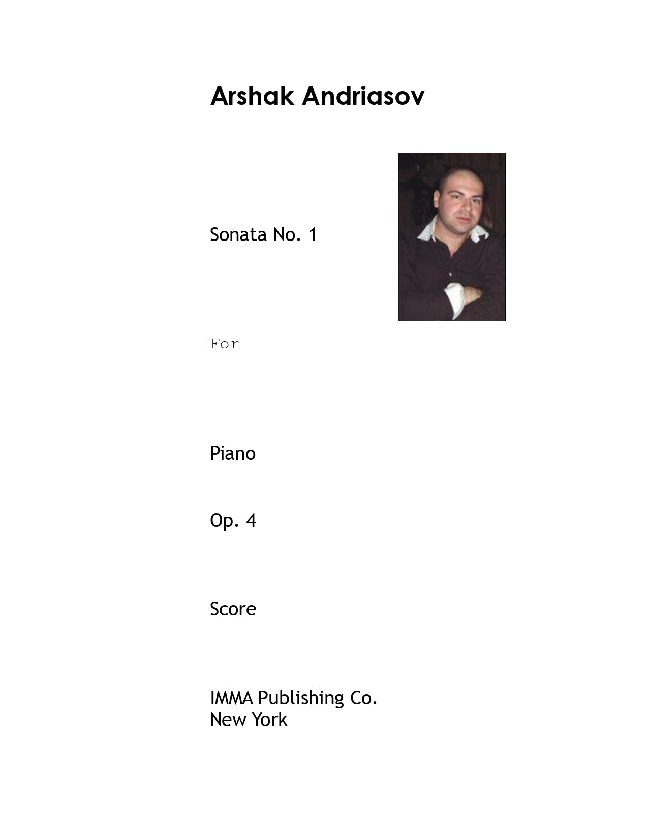 079A. Arshak Andriasov: Sonata No. 1, Op. 4 for Piano. (Electronic)