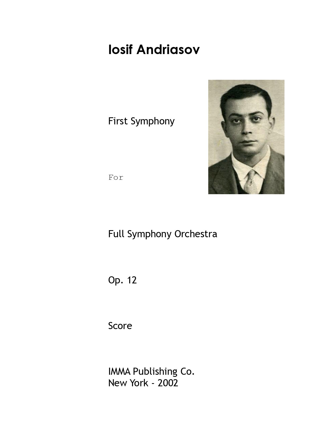 026A. Iosif Andriasov: First Symphony, Op. 12. (Electronic)