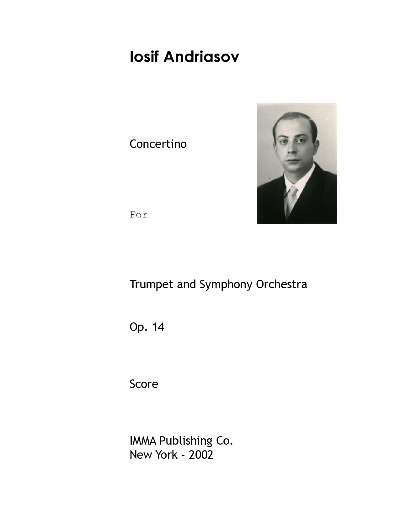 029A. Iosif Andriasov: Concertino, Op. 14 for Trumpet and Symphony Orchestra. (Electronic)