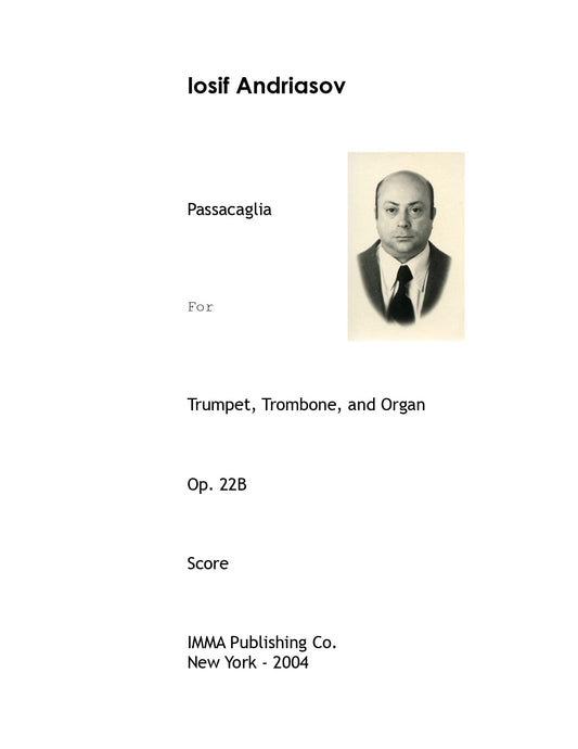 038A. Iosif Andriasov: Passacaglia, Op. 22B for Trumpet, Trombone, and Organ. (Electronic)