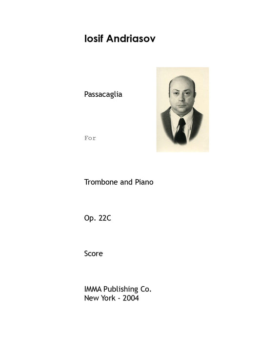 039A. Iosif Andriasov: Passacaglia, Op. 22C for Trombone and Piano. (Electronic)