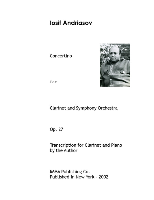057. Iosif Andriasov: Concertino, Op. 27 for Clarinet and Piano.