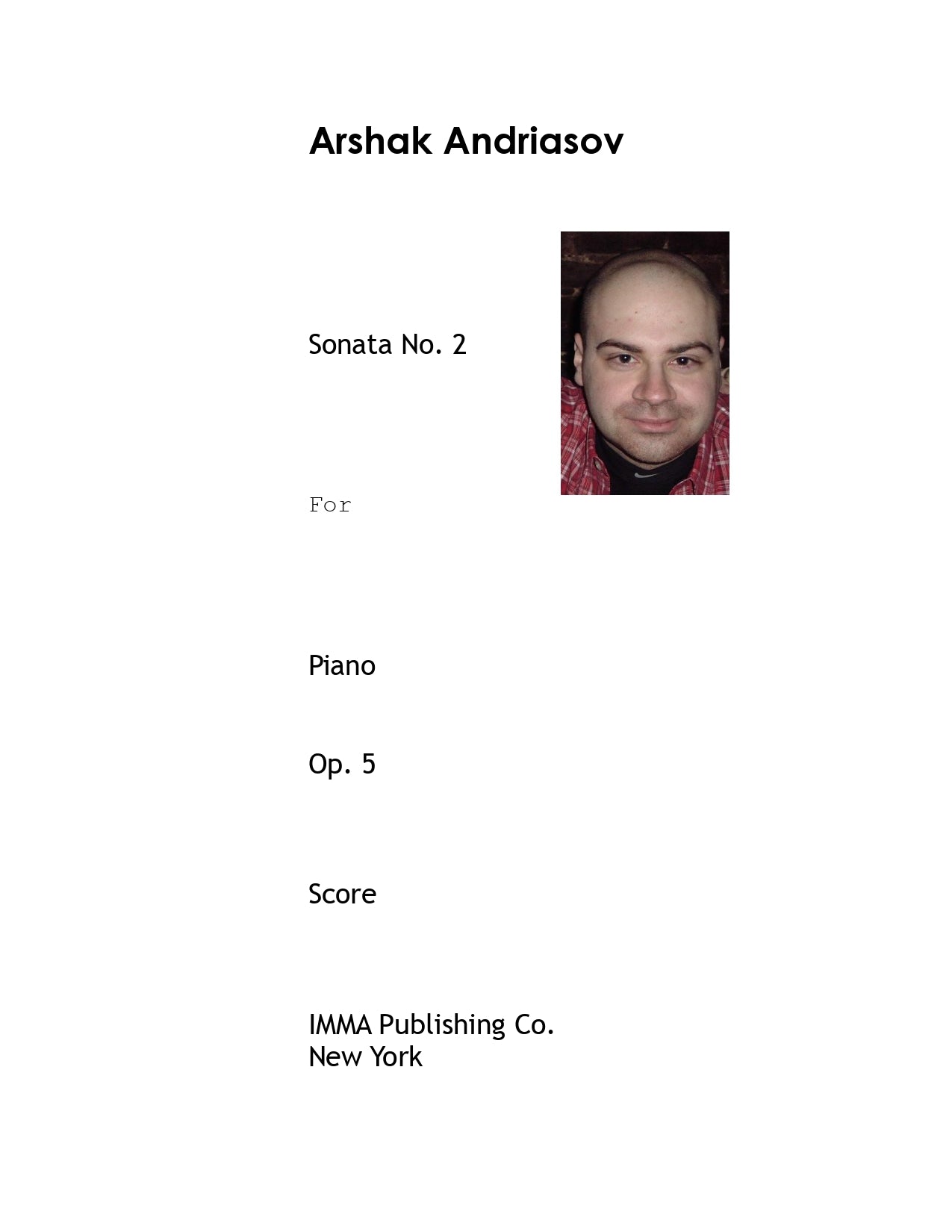 092. Arshak Andriasov: Sonata No. 2, Op. 5 for Piano (PDF)