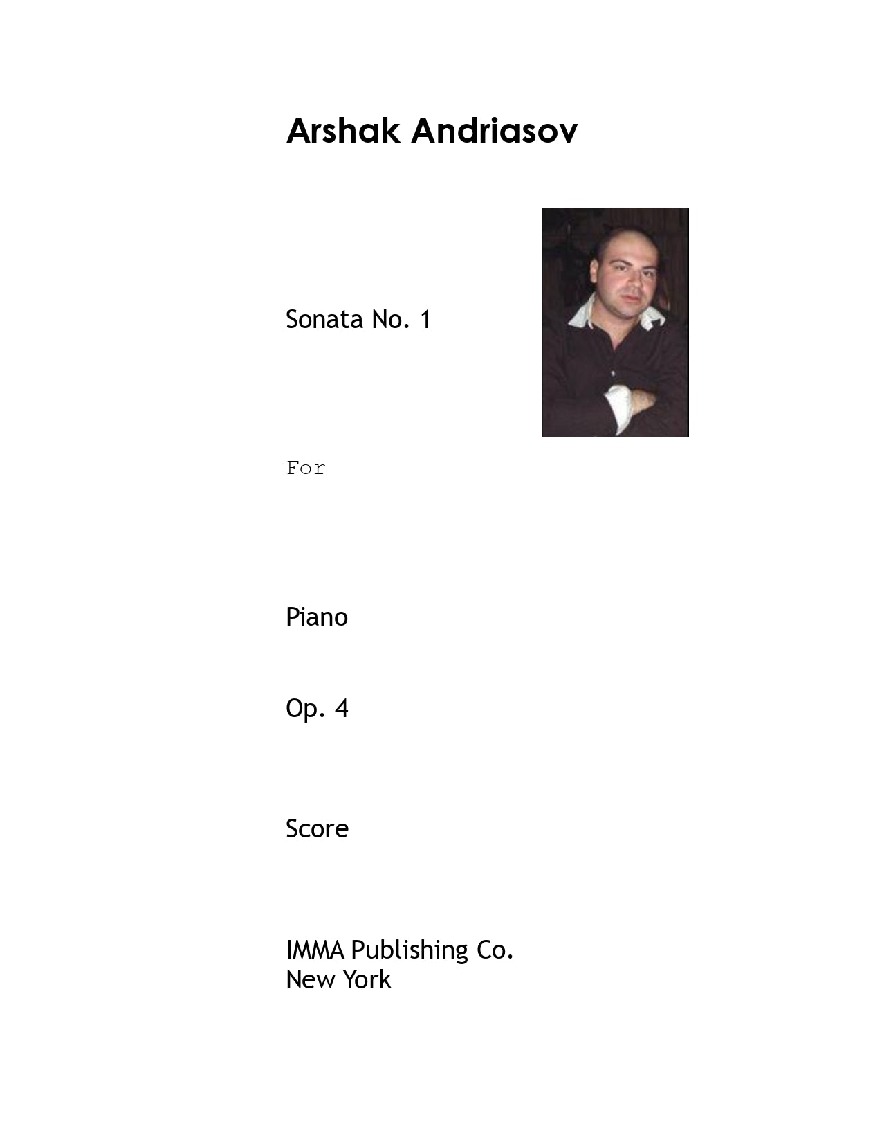 091. Arshak Andriasov: Sonata No. 1, Op. 4 for Piano (PDF)