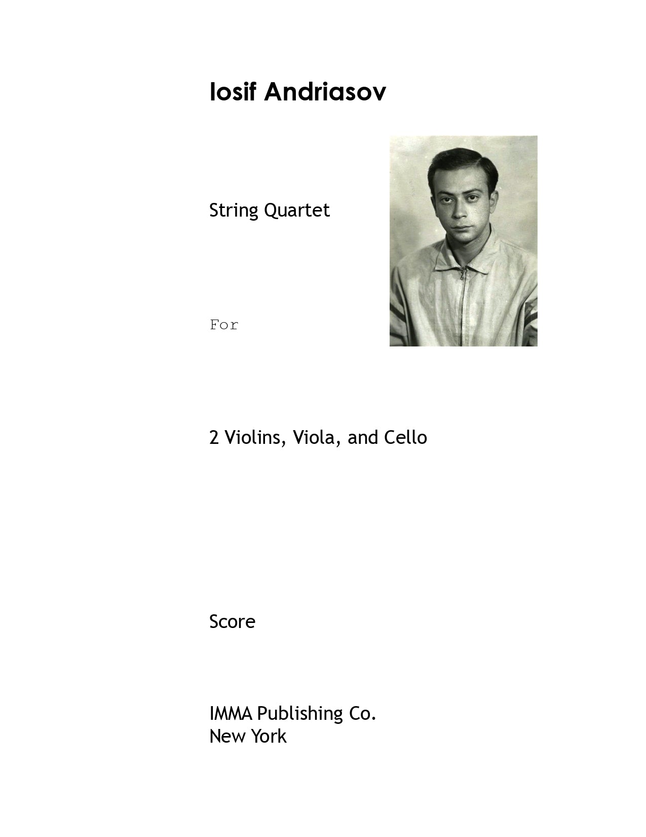 004. Iosif Andriasov: String Quartet, Op. 1 (PDF)